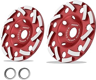 Lot de 2 Meule Diamantée 125 x 22,2 mm Double Rangée, Disque Diamant pour Béton, Pierre, Maçonnerie, Granit etc, Compatible avec meuleuses d