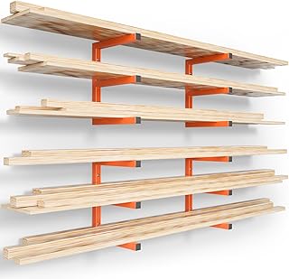 YYR Organiseur en bois et étagère de rangement murale en métal robuste avec 6 niveaux pouvant supporter jusqu