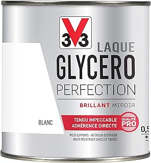 V33 Peinture multi-supports monocouche Laque Glycéro brillant, Blanc 0,5L