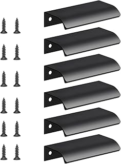 flintronic 6pcs Poignée d’Armoire, Invisible Poignées Meuble Tiroir, Poignées de porte Dissimulées Poignée Encastrée Affleurante Pour tiroirs portes d