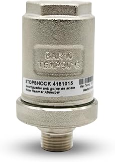 DOJA Barcelona | Anti Belier | Pack 1 | Anti Coup de Belier 15x21 | Ø51x92,8mm | Laiton | Reducteur de Pression Eau Jusque 50mm | Amortisseur Coup de Belier | pour Robinet Machine à Laver, Plomberie