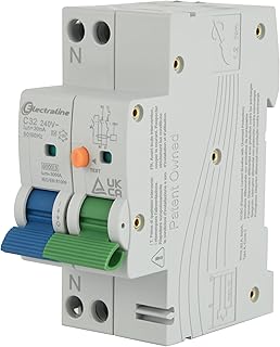 Electraline 87015 Disjoncteur différentiel (RCBO), 32A, type A, courbe C, sensibilité 30mA, connexion 1P+N