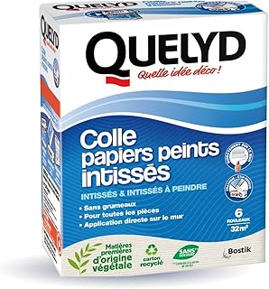 Quelyd – Colle Papiers Peints Intissés en Poudre – Toutes Pièces - Application Directement Au Mur – Etui Doseur – Sans Solvant – Boîte de 300g