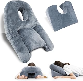 HOMCA Oreiller Face vers Le Bas pour Dormir, Oreiller avec Trou pour la Récupération de la BBL ou de la Chirurgie oculaire, Coussin De Massage pour Lit, Oreillers Soutien Tête Retina