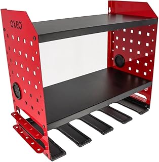 Étagère Murale Rangement Outils Électroportatifs - pour Perceuse - Meuleuse - 4 emplacements - Passage pour Câbles - 45kg