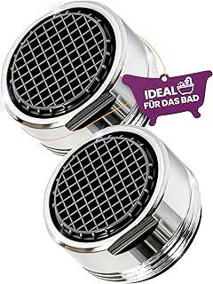 Lot de 2 embouts de robinet anti-calcaire M24 pour salle de bain, acier inoxydable et ABS, filtre de robinet 24 mm, fabriqué en Italie