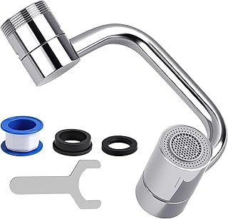Yuio Robinet à Rallonge Rotatif Multifonctionnel, 1080° Aérateur de robinet, Mousseur Robinet avec Deux Méthodes, Aerateur Universels Robinet Economie d