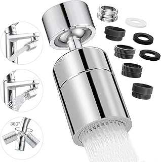 Aérateur de Robinet, 360° Pivotant Embout Robinet Cuisine, 2 Modes Mousseur Robinet Economie Eau, Pour Robinet Pour Éviers de Cuisine Salle de Bain lavabo