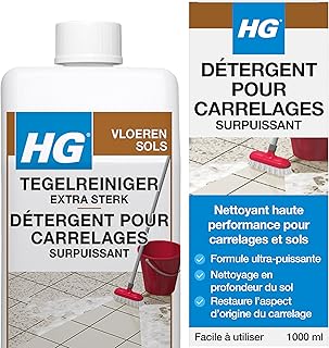 HG Nettoyant Puissant pour Carreaux et Joints - Nettoyant puissant pour sols de cuisine, salles de bains et surfaces en pierre - 1 L