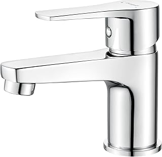 Ibergrif Mitigeur Lavabo Salle de Bain en Laiton Chromé, Bec Réglable, Monocommande, Cartouche Céramique Anti-Fuite, Raccord Universel G3/8, Installation Facile, Eau Chaude et Froide