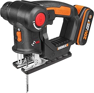WORX Scie Sauteuse et Scie Sabre sans Fil 20V WX550, Course de 20 mm, Jusqu