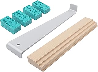 wolfcraft 6931000 - Kit de Pose de Sols Stratifiés - Cale de frappe Tire-lame et Cales pour Joints de Dilatation - 22 pièces