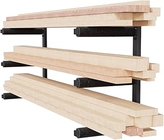 QLS Étagère murale en bois pour atelier, 3 niveaux, noire