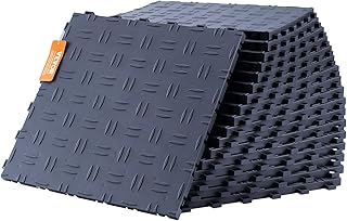 VEVOR Dalles de Garage emboîtables, Lot de 25, revêtement de Sol Garage en PP, 305 x 305 x 13,4 mm, Texture Double Face antidérapante, pour garages, sous-sols, ateliers de réparation, Gris Graphite