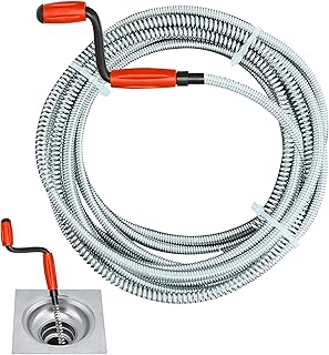 JAADU Furet Deboucheur Canalisation, Furet Deboucheur Canalisation avec Manivelle 5 m × 6 mm, Deboucheur Evier, Deboucheur Toilette Convient aux éviers de Cuisine et Aux Tuyaux de Salle de Bain